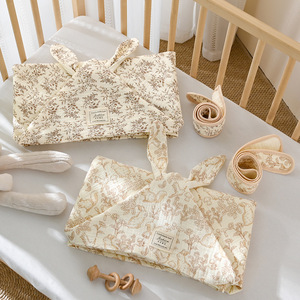 Manta Envolvente para Bebé Jianmu de Cuatro Capas de Gasa de Algodón, 90x90cm, con Capucha, para Recién Nacidos, Primavera/Otoño - Product Image 2