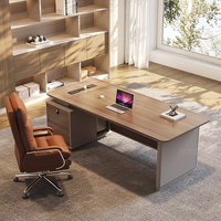 Bureau du directeur exécutif moderne de luxe léger du patron Combinaison de chaise de bureau design de panneau d'ordinateur