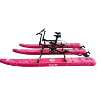 Nouveauté : vélo aquatique rose pour 2 personnes avec pontons en PVC Drop Stitch, vélo aquatique durable pour les loisirs en famille