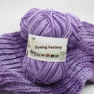 Bufanda de alta tenacidad de 5 hebras de grosor medio, hilo de algodón teñido con degradado para tejer a mano, suéteres, zapatos de ganchillo, hilo mezclado - Product Image 2