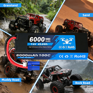 2S 7.6V 6000mAh/8000mAh/9000mAh 100C RC Grafen Pil Sert Kılıf 4mm Fişli Yüksek Voltajlı 1/10 1/8 RC Araba Truggy Tekne için - Product Image 6