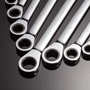 12pcs DIY Metric <strong>Ratchet</strong> Wrench <strong>Set</strong> 8-19mm CRV Gear Ring Ratcheting Combination Wrench Kit OEM Customized Tools - Product Image 5