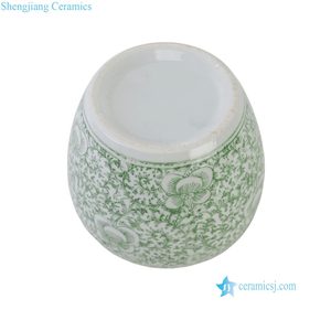 RYVM45-A Vente en gros de pots à thé en céramique chinoiserie <span class=keywords><strong>vert</strong></span> et blanc à motifs floraux complets, <span class=keywords><strong>vase</strong></span> - Product Image 5