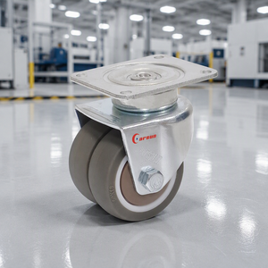 Roulettes pivotantes AGV de 2 pouces, personnalisables, livraison OEM, construction en acier, plaque en caoutchouc thermoplastique, roulettes pour robots - Product Image 1