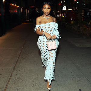 2024 HO ahueca hacia fuera la borla de una sola manga Sexy <span class=keywords><strong>Coquette</strong></span> Wrap Chest Ladies Dress Party Midnight Bodycon vestido de mujer - Product Image 1