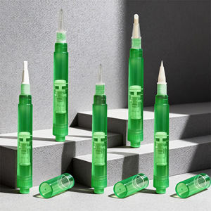 Stylo à huile pour cuticules en plastique doré avec logo personnalisé, tête en silicone, ensemble de stylos à huile pour cuticules, 4 ml, huile nutritive pour cuticules, stylo à clic avec pinceau - Product Image 3