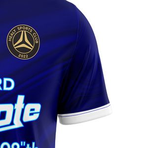 เสื้อยืดทีมฟุตบอลแบบย้อนยุคพิมพ์โลโก้แบบระเหิดสำหรับผู้ชาย - Product Image 3