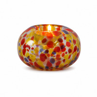Photophore rond en verre marbré pour bougie chauffe-plat, idéal pour centre de table de mariage, chevet, décoration de table à manger et de la maison