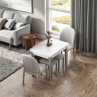 Table à manger extensible et pliante en bois massif, design moderne et luxueux, légère et compacte, idéale pour les petits appartements et salons.