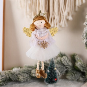 Small <b>Cute</b> Plush Angel Christmas Tree Decoration New Hanging Ornament Pendant Christmas Decorations-Factory Wholesale - Product Image 2