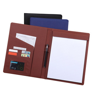 PU Leather A4 File Folder Document Holder for Conference Meeting with magnet clip