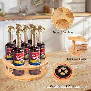 Wooden Lazy Susan <b>Spice</b> <b>Rack</b> <b>Rotating</b> Kitchen Storage Tray For Seasoning Bottle Holder Multi Function Desktop Organizer - Product Image 3