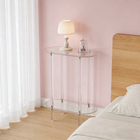 Table basse en acrylique transparente, style nordique, minimaliste, créative, chic, table d'appoint moderne, pièce décorative pour petits espaces