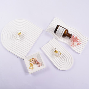 Molde de silicona geométrico para resina epoxi, bandeja de exhibición de velas, forma de terraza ondulada, soporte para hacer pasteles, cumpleaños, bodas - Product Image 2