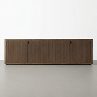 Meuble TV MYHOME de luxe en chêne massif, console multimédia durable de style américain, meuble de salon ou chambre moderne avec portes
