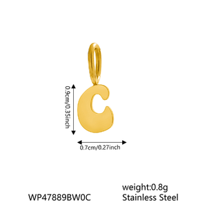 Amuleto con Letras Modernas |   Colgante de Acero Inoxidable con Baño de Oro PVD de 18K, Letras Mayúsculas del Alfabeto de la A a la Z, para Fabricación de Joyería - Product Image 6