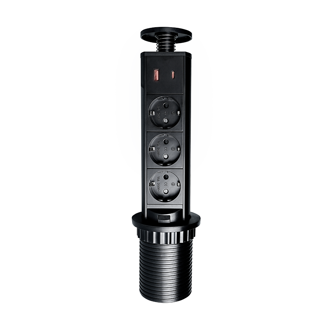 3*Germany Socket+Fast Charging USB(A+C)