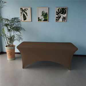 ผ้าคลุมโต๊ะทรงสี่เหลี่ยมผืนผ้าผ้าสแปนเด็กซ์โพลีเอสเตอร์ผ้าย้อมสีเรียบแบบนำกลับมาใช้ใหม่ได้สำหรับงานเลี้ยงกลางแจ้ง - Product Image 2