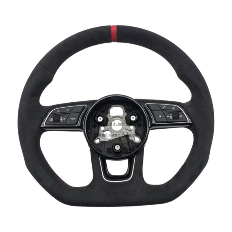 Alcanatara + แถบด้านบนเย็บสีแดง + ปุ่ม