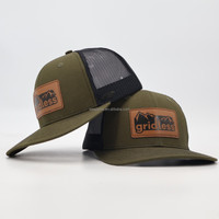 Gorra Trucker de Malla de 6 Paneles Richardson 112 con Logotipo Personalizado OEM, Parche de Cuero Bordado, Gorras de Camuflaje para Caza, para Hombres, Deportes al Aire Libre