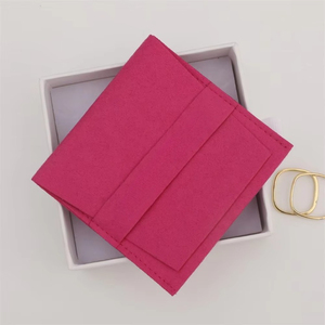 Pochette à bijoux personnalisée rose poudré en microfibre, enveloppe en velours avec rabat, pochette pour collier, bague, boucles d'oreilles, bracelet, SANS logo - Product Image 4