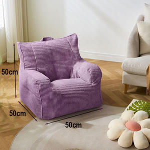 Fauteuil pouf en velours côtelé doux pour enfants housse de canapé à haute densité remplie de mousse pour la maison - Product Image 1