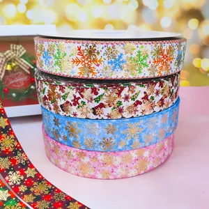均方根38毫米全息丝带罗缎箔圣诞定制丝带最畅销发饰蝴蝶结