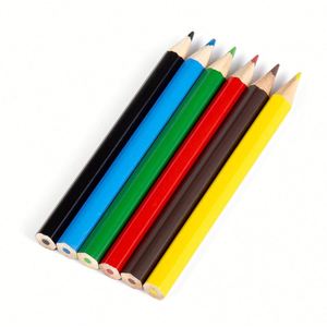 Ensemble de crayons de couleur miniatures promotionnels de 3,5 pouces avec logo personnalisé, crayons de couleur en bois avec boîte en papier kraft - Product Image 3