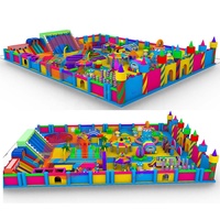 Château gonflable extérieur avec aire de jeux en PVC durable, taille 24x12m, capacité de 10 personnes, usage commercial et souffleur