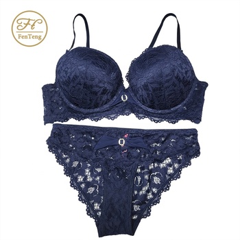 Beautiful design lace lingerie set ladies sexy net bra sets sexy bra panty set