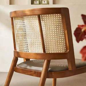 Wholesale lightweight luxury <b>dining</b> <b>chairs</b> with solid wood legs and leather cushions, suitable for hotel restaurants customized - Product Image 5