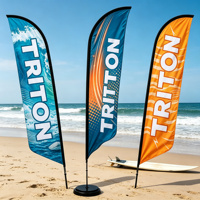 Drapeau publicitaire personnalisé pour événements de surf et de plage, kit de mât en fibre de verre pour affichage extérieur