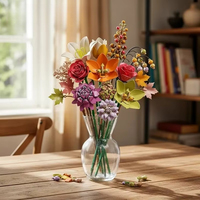 Meiji 13121 2026 Nouveau MOC Bouquet de roses Modèle de montage floral botanique Décoration de bureau Saint-Valentin Cadeaux Ensembles de blocs de construction