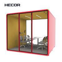 Boîte d'isolation acoustique moderne modèle XL avec table compacte en stratifié pour les réunions plus importantes