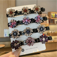 Clips de trèfle à cheveux tressés en pierre de cristal scintillante pour cheveux épais et fins, accessoires de cheveux pour filles/femmes pour coiffer la section
