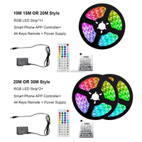 Bande LED intelligente RGB flexible 24V, synchronisation musicale, application, télécommande USB, rétroéclairage pour chambre à coucher, TV, PC, lumière ambiante