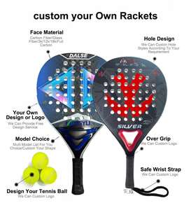 Raquette de padel de <span class=keywords><strong>tennis</strong></span> Qingyu, dernière technologie, système anti-vibration professionnel, haute qualité, carbone 18K personnalisé, EVA souple, diamant - Product Image 5