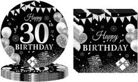 Fournitures modernes pour fêtes du 30e anniversaire, ensemble de décorations de bières Cheers comprenant des assiettes et des couverts pour 24 personnes pour célébrer, 168 pièces