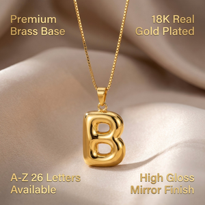 <span class=keywords><strong>สร้อย</strong></span>คอทอง 18K ชุบทองเหลืองแบบปรับแต่งได้ พร้อมจี้ตัวอักษรแบบฟองสบู่ 3 มิติ รูปทรงลูกโป่ง 26 ตัวอักษร สำหรับเป็นของขวัญสำหรับผู้หญิง - Product Image 1