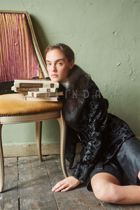 <strong>Lady's</strong> <strong>Car</strong> Jacket Broadtail Fur with Sable Collar and Belt Astrakhan Swakara Karakul Fur <strong>Coat</strong> Leather Jackets for <strong>Ladies</strong> - Product Image 5