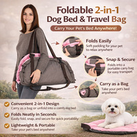 Faltbares 2-in-1 Hundebett Reisetasche Tragbare Haustiertransporttasche Schlafmatte Schultertasche für Outdoor-Reisen