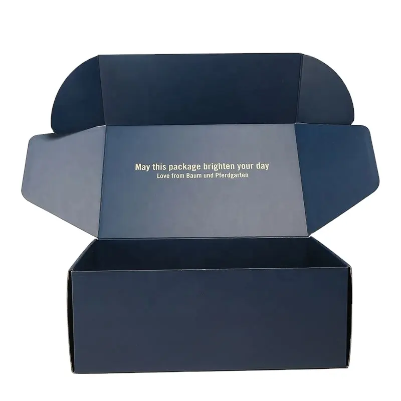 Печатная продукция по индивидуальному заказу, темно-синяя гофрированная одежда, футболка, упаковка, почтовая коробка с логотипом