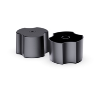 Robinet de salle de bain à double poignée à buse circulaire rotative noir mat avec tuyau de vidange escamotable et tuyau d'alimentation en eau