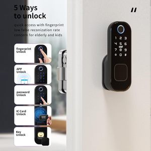 Serrure intelligente étanche pour l'extérieur <span class=keywords><strong>5</strong></span> en 1WIFI Serrure de porte à code numérique modifiable Serrure à empreinte digitale Polymatch pour l'appartement, la sécurité de la maison - Product Image 4
