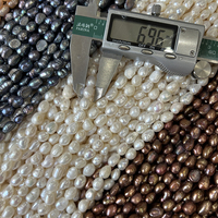 Perles d'eau douce baroques en vrac de 7-8 mm en brin, perles naturelles, disponibles en noir, café, gris, blanc, rose, violet