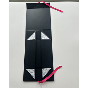 [Chỉ tùy chỉnh] hộp đóng gói phẳng Kiểu sách đóng dấu UV Hộp ruy băng buộc từ tính Màu Đen Đóng Mở hộp kiểu sách cho quà tặng mỹ phẩm - Product Image 3