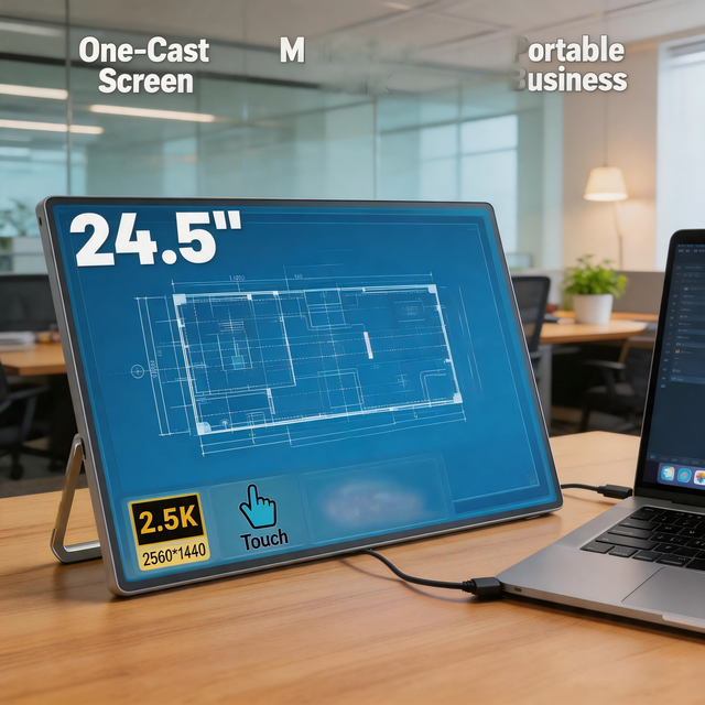 Desktop Expand Touch Portable Monitor 24.5 Inch 2.5K Mini DP Input Extra Display for Home Workstation
