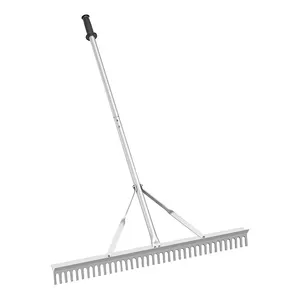 JH-Mech Lawn Leveling Tool OEM ODM 36 Inch Head Leaf Rakes Yard for Loosening Soil Sliver Aluminum Lawn Leveling Tool