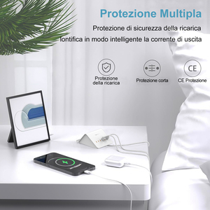 Universal Desktop USB Charger 6 Port PD <b>Fast</b> <b>Charging</b> EU <b>Plug</b> White 35W Output - Product Image 3