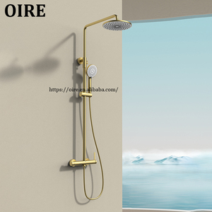 Oire phòng tắm sang trọng Bộ sưu tập hiện đại treo tường chải vàng thiết kế đơn giản mưa vòi hoa sen đặt cho dự án khách sạn - Product Image 1